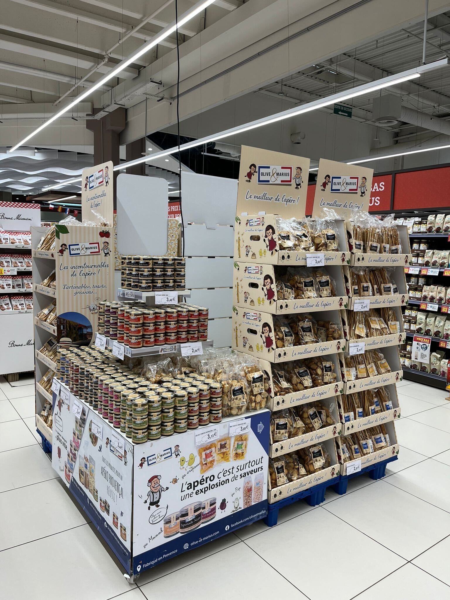 Mise en avant Olive & Marius en magasin