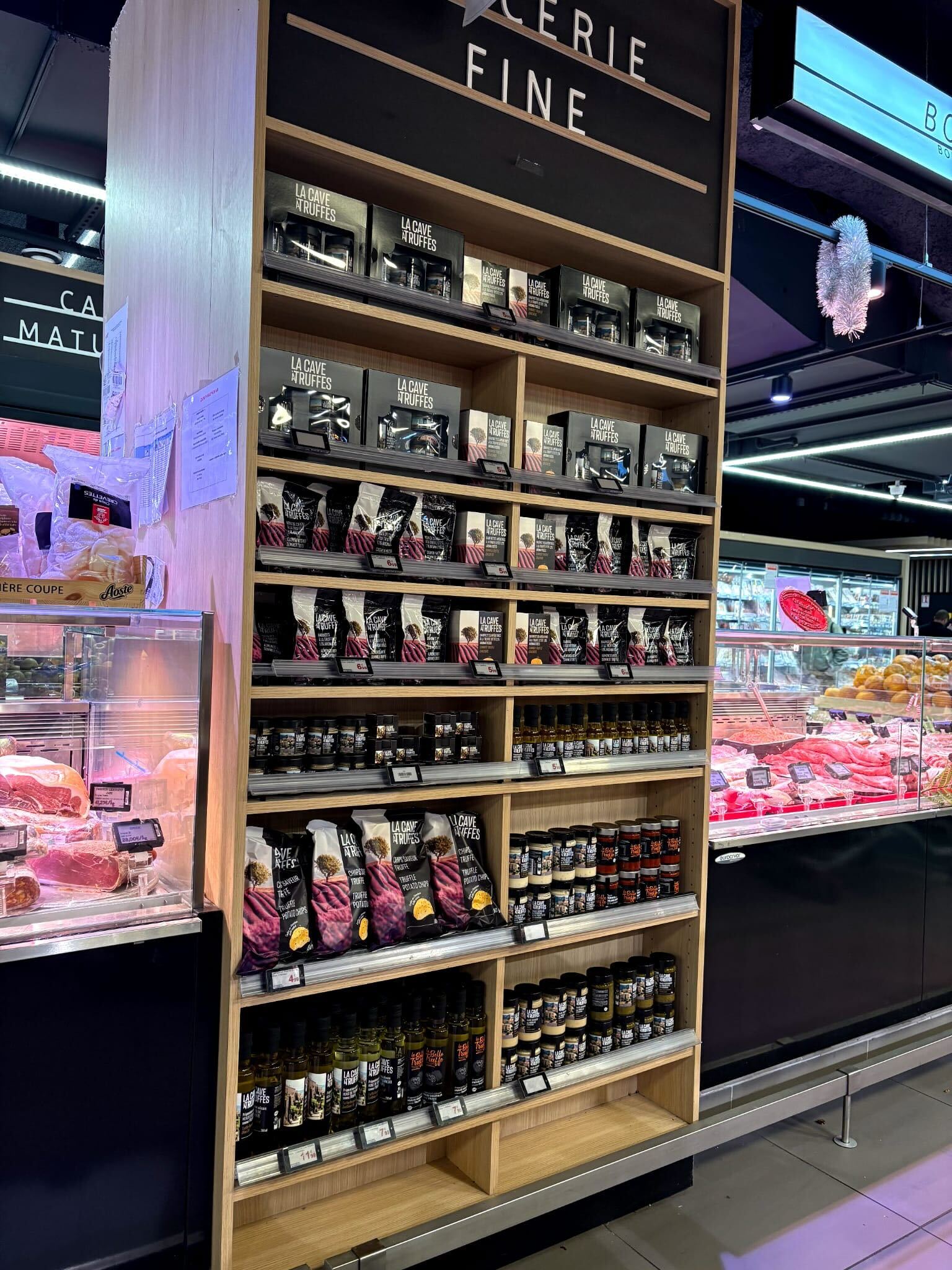 Mobilier de mise en avant truffes en rayon